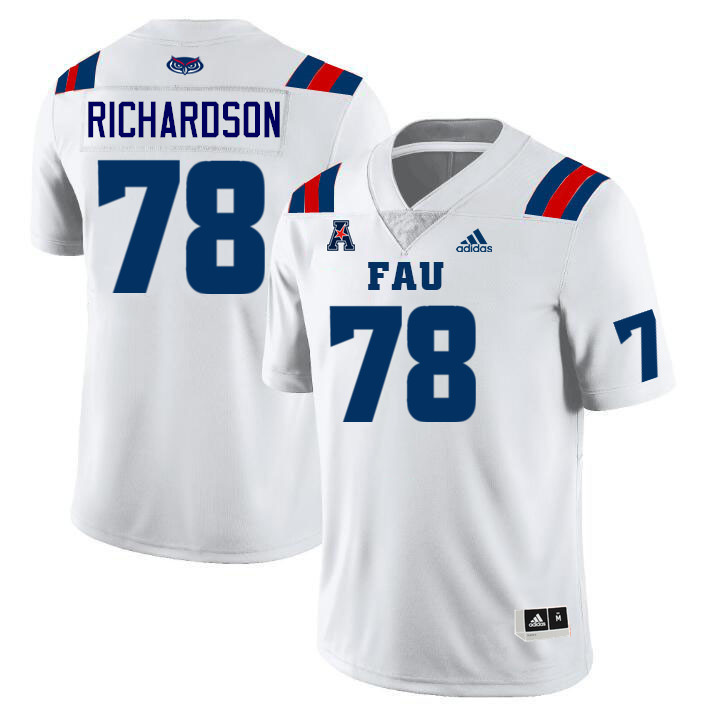 Florida Atlantic Owls #78 Daughtry Richardson College Football Jerseys Stitched Sale-White